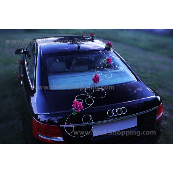 Autoschmuck Hochzeit Burgund Rosen