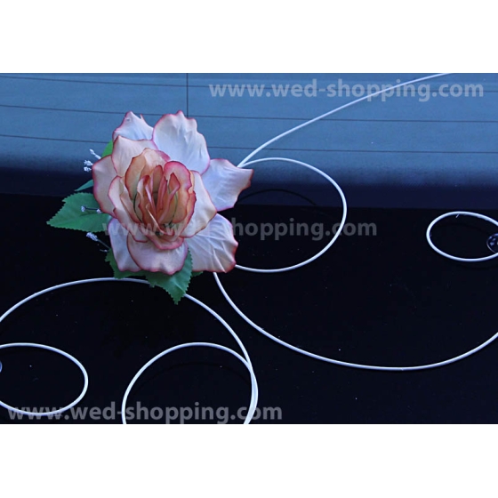 Hochzeitsauto Schmuck Salmon Rosen