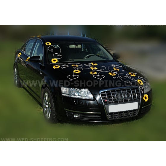 Brautautoschmuck Sonnenblumen