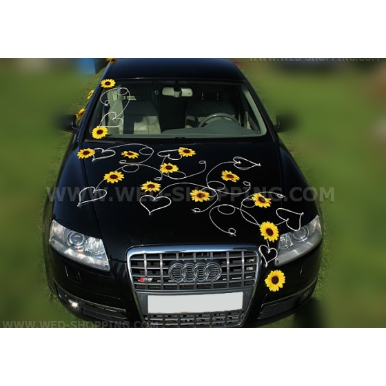 Brautautoschmuck Sonnenblumen
