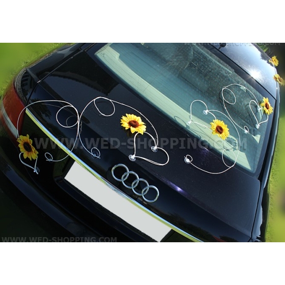 Brautautoschmuck Sonnenblumen