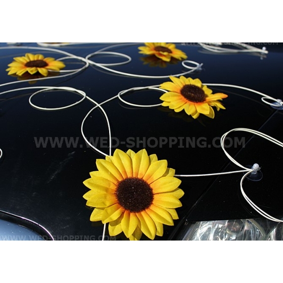 Brautautoschmuck Sonnenblumen