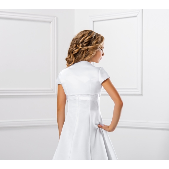 Bolero aus Satin mit Kurzarm für Kommunion