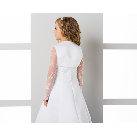Bolero aus Satin und Ärmeln aus Spitze