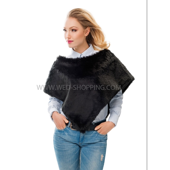 Herbst Brautstola Kunstfell Poncho