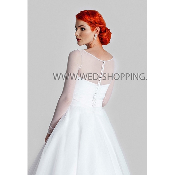 Stretchtüll  Braut bolero für Hochzeit Lange Ärmeln zurück Befestigungs - knöpfe
