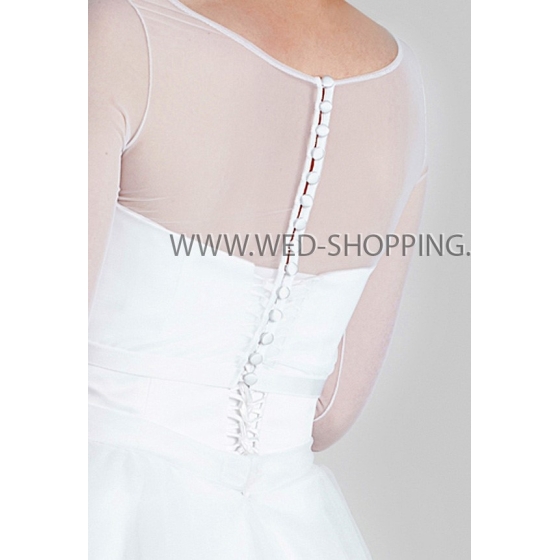 Stretchtüll  Braut bolero für Hochzeit Lange Ärmeln zurück Befestigungs - knöpfe