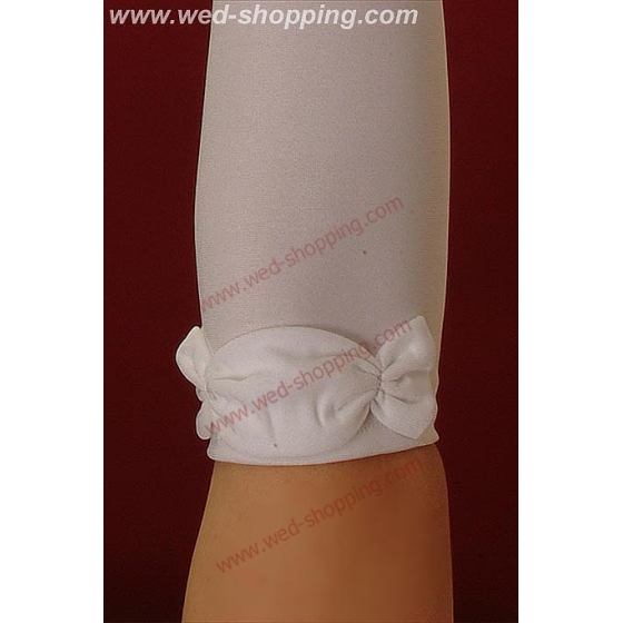 Glatte Handschuhe bis zum Ellbogen, mit Schleife