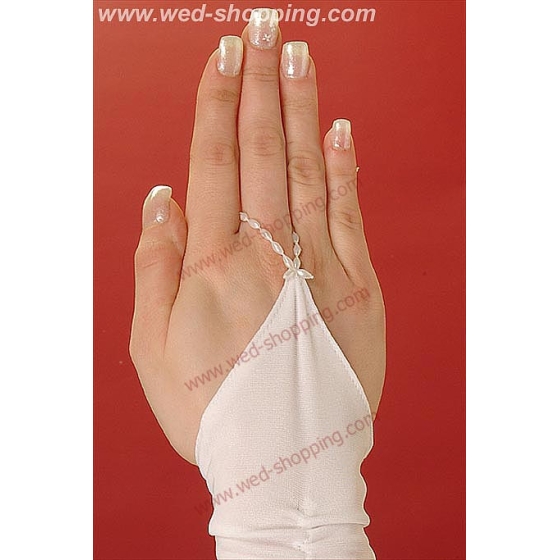 Satinhandschuhe mittig gerafft
