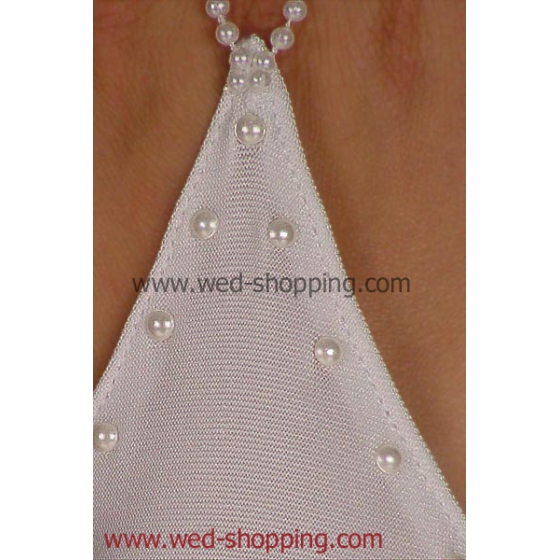 Brauthandschuhe  glatt mit Swarovski-Perlen