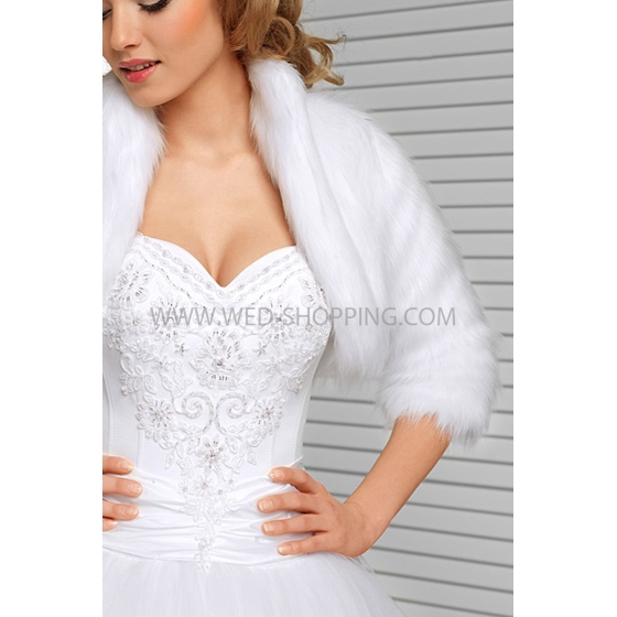 Winterhochzeit Warme Brautjacke Bolero Pelzoptik