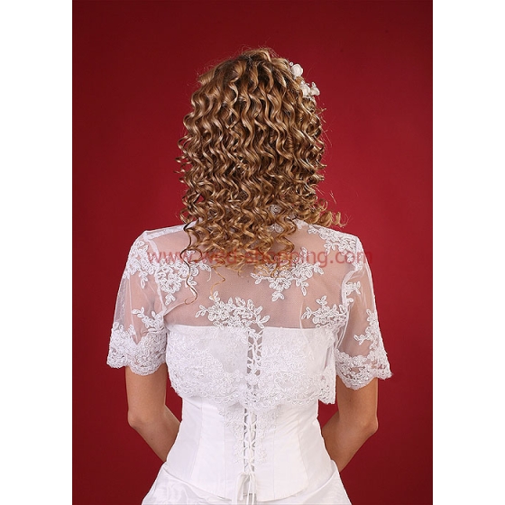 Braut Bolero aus Tüll mit Stickereien