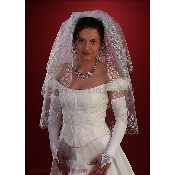 Lange Bestickter Brautschleier