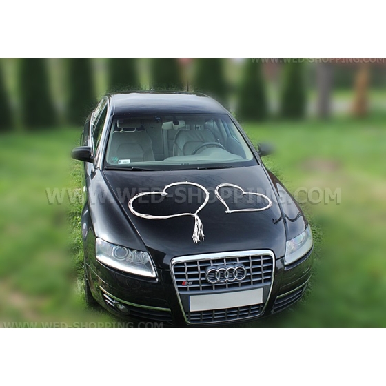 Autoschmuck zur Hochzeitsauto Herzen aus Rattan