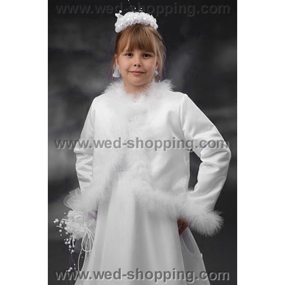 Kommunion Bolero Marabufedern