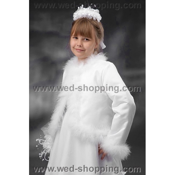 Kommunion Bolero Marabufedern