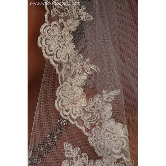 Schleier  cremefarbig & antikes Gold