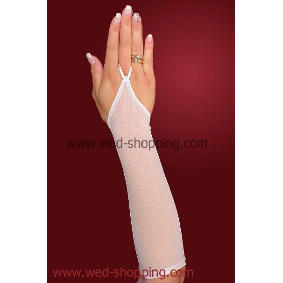 Brauthandschuhe  glatt, aus Tüll