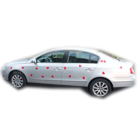 Magnetherzen Dekoration für das Brautpaarauto