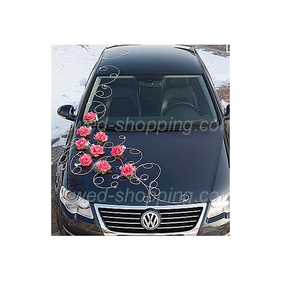 Hochzeitsauto Deko Weiße Rosen