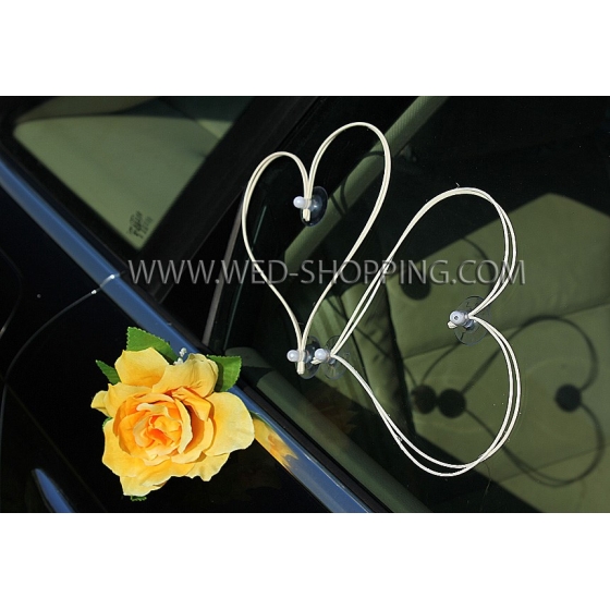Gelbe Rosen Autoschmuck Hochzeit