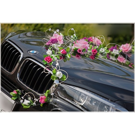 Hochzeitsblumen Auto Dekoration Hochzeit Rosa Weiß