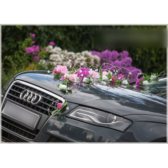 Hochzeitsblumen Auto Dekoration Hochzeit Rosa Weiß
