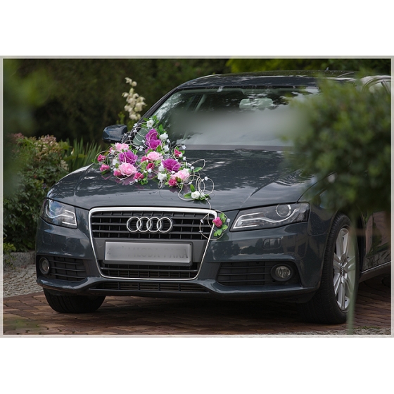 Hochzeitsblumen Auto Dekoration Hochzeit Rosa Weiß