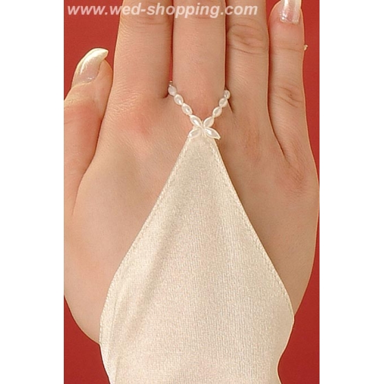 Hochzeitshandschuhe ohne Finger, mit  Muster auf Chiffon