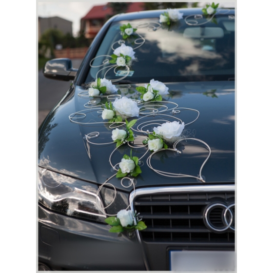 Ivory Rosen Hochzeitsauto Kit mit Herzen