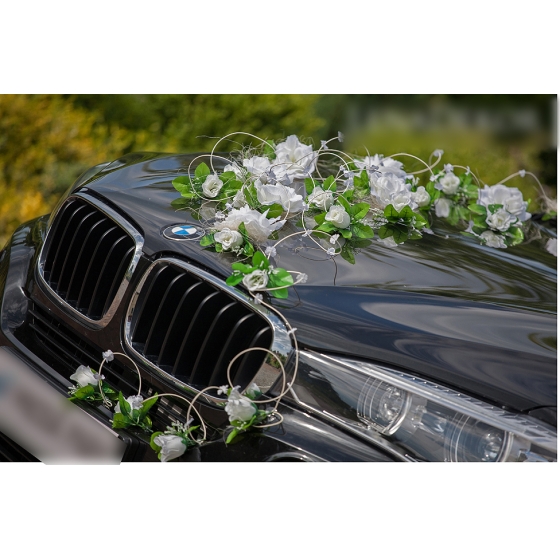 Ivory Roses Hochzeit Autoschmuck