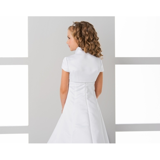 Mädchen Bolero aus Satin mit Stehkragen kurz Ärmeln
