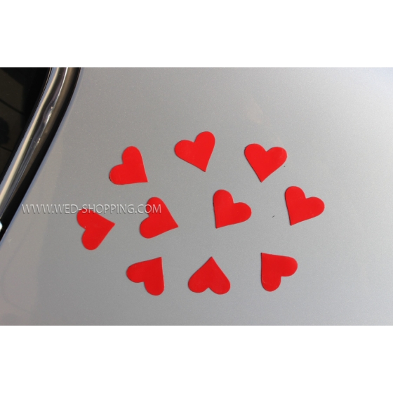 Magnet Herzen für Hochzeit Auto rot