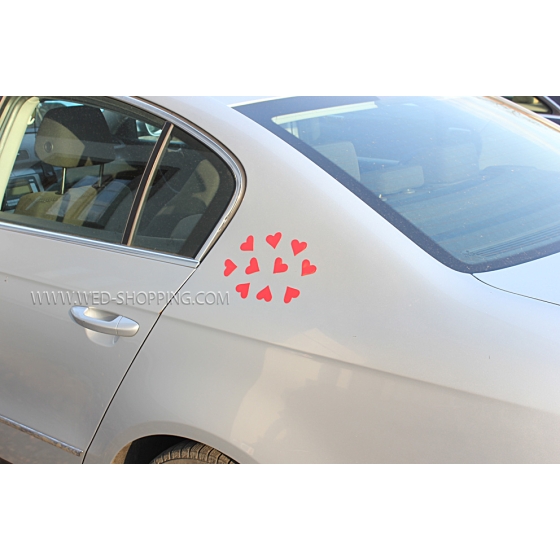 Magnet Herzen für Hochzeit Auto rot