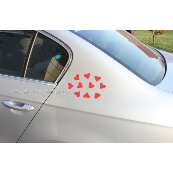 Magnet Herzen für Hochzeit Auto rot