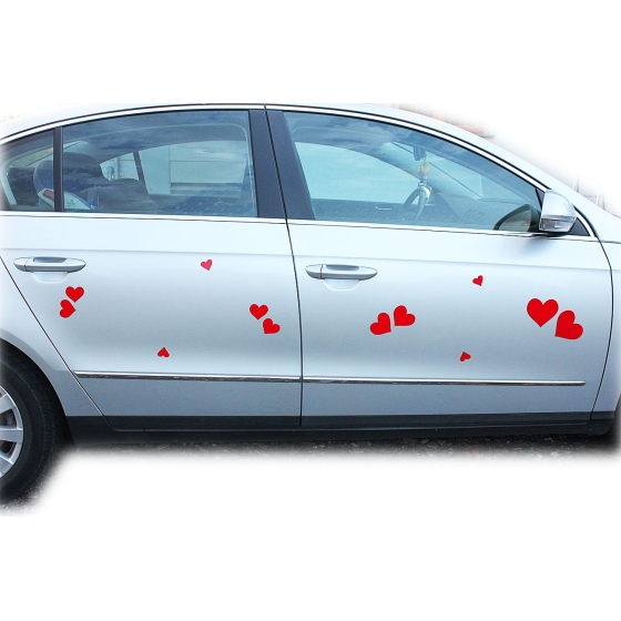 Magnetherzen Dekoration für das Brautauto
