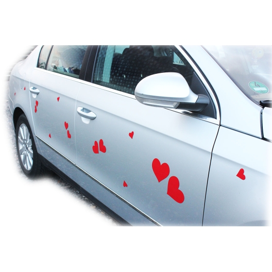 Magnetherzen Dekoration für das Brautauto