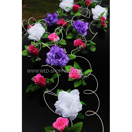 Blumenschmuck für Hochzeitsauto