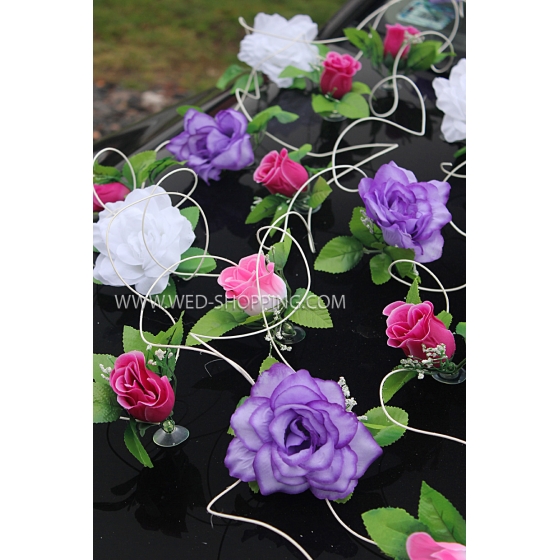 Blumenschmuck für Hochzeitsauto