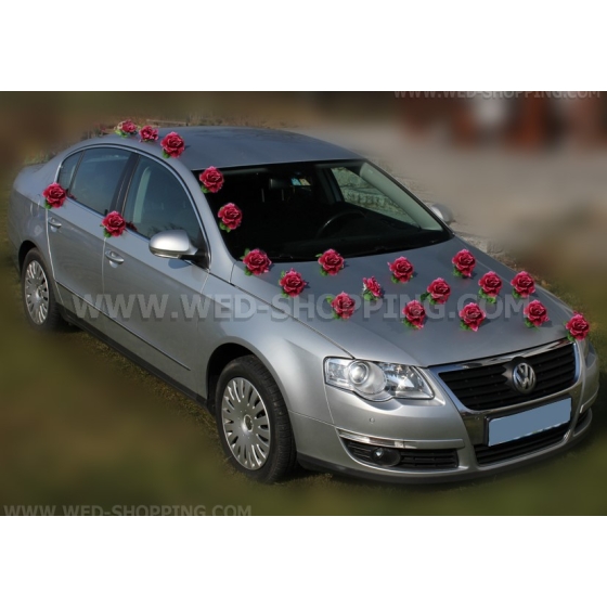 Burgunder künstlichen Rosen für Autoschmuck