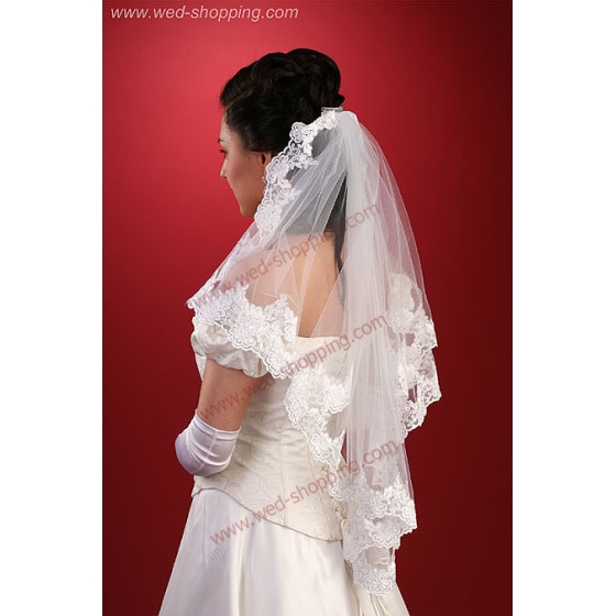 Schleier  cremefarbig & antikes Silber