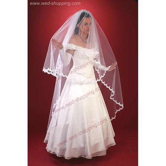 Lange Schleier mit Spitze - Walz Lang