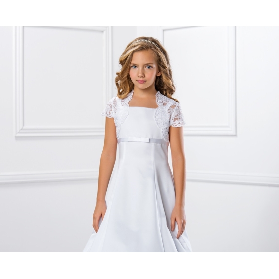 Kommunion Bolero Jacke aus Spitze mit Kurzarm