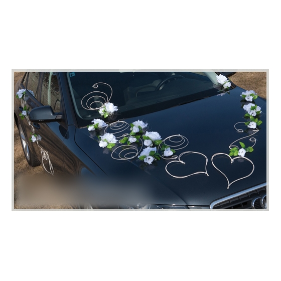 Weiße Rozen Hochzeitsauto Schmuck